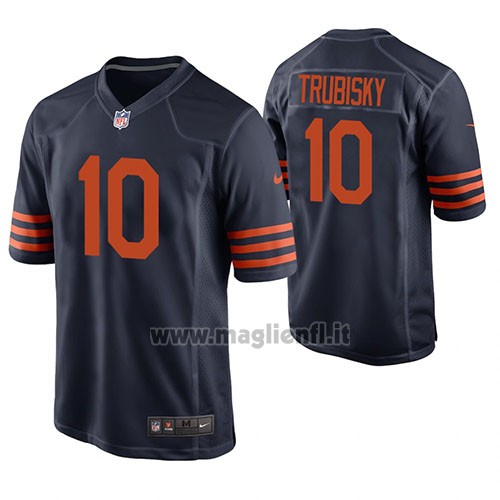 Maglia NFL Game Chicago Bears Mitch Trubisky Navy Throwback